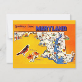 Vintage groet uit Maryland Briefkaart