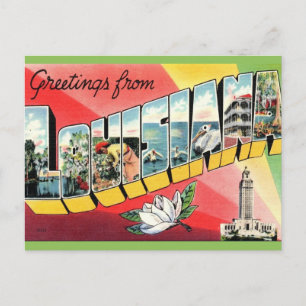 Vintage Groeten Louisiana Briefkaart