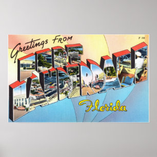 Vintage groeten van Fort Lauderdale Florida Pos Poster