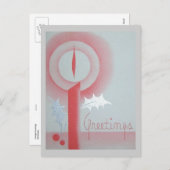 Vintage Groeten van Kerstmis Feestdagenkaart (Voorkant / Achterkant)