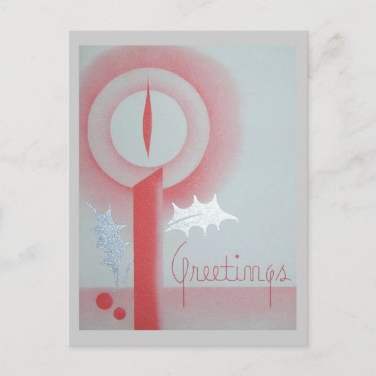 Vintage Groeten van Kerstmis Feestdagenkaart (Voorkant)