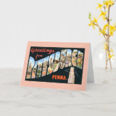 Vintage groeten van Pittsburgh Pennsylvania Kaart (Gele Bloem)