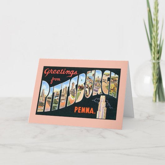 Vintage groeten van Pittsburgh Pennsylvania Kaart (Voorkant)