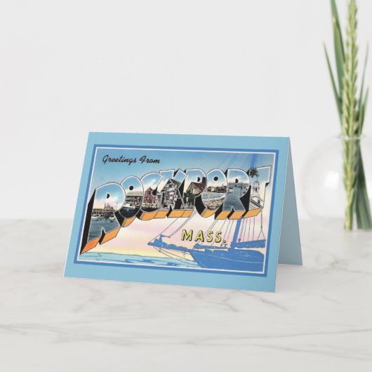 Vintage Groeten van Rockport Massachusetts Kaart (Voorkant)