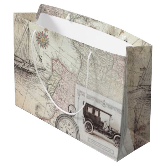 Vintage Groot Cadeauzakje (Achterkant Gekanteld)