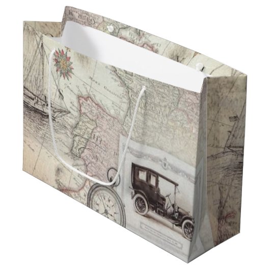 Vintage Groot Cadeauzakje (Voorkant Gekanteld)