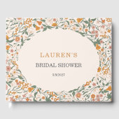 Vintage Groovy Boho Bloem Bruidsfeest Gastenboek (Voorkant)