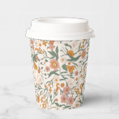 Vintage Groovy Boho Bloem Bruiloftsborrel Papieren Bekers (Rechts)