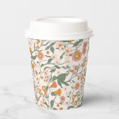 Vintage Groovy Boho Bloem Bruiloftsborrel Papieren Bekers (Voorkant)