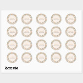 Vintage Groovy Boho Bloemachtige Bruiloftsborrel Ronde Sticker (Vel)