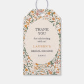 Vintage Groovy Boho Bloemrijke Bruiloftsshow Cadeaulabel (Voorkant)