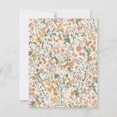 Vintage Groovy Boho Floral Bridal Shower Bedankkaart (Achterkant)