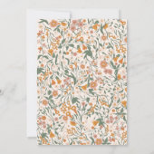 Vintage Groovy Boho Floral Bridal Shower Kaart (Achterkant)