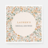 Vintage Groovy Boho Wilde Bloemen Bruiloftsfeest Servet (Voorkant)