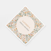 Vintage Groovy Boho Wilde Bloemen Bruiloftsfeest Servet (Hoek)