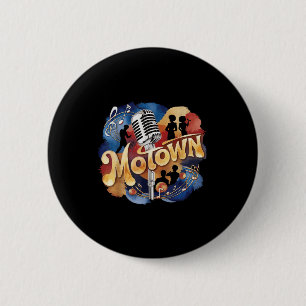 Vintage Groovy Motown-muziek Aquarel Kunst Ronde Button 5,7 Cm