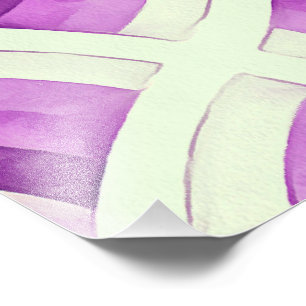 Vintage Groovy Regenboogpatroon in Paarse Lilac Foto Afdruk