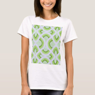 Vintage Groovy Regenboogpatroon in Salie en Kiwi T-shirt