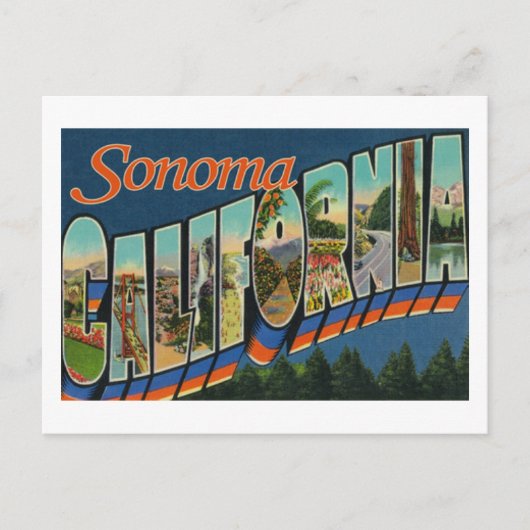 Vintage grote brief Sonoma California briefkaart (Voorkant)