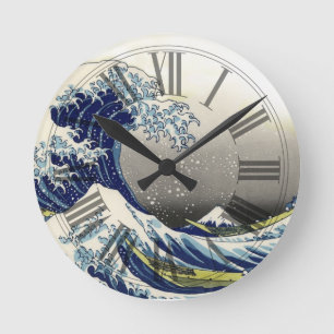 vintage, Grote Golf, Hokusai 葛飾北斎の神奈川沖浪 Ronde Klok