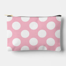Vintage grote polka stippen witte pastel roze patr