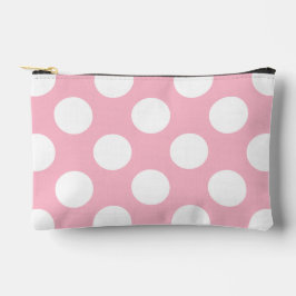 Vintage grote polka stippen witte pastel roze patr etui