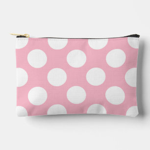 Vintage grote polka stippen witte pastel roze patr etui