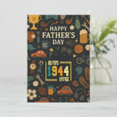 Vintage Grote Poppen 1944 81ste Verjaardag Vaderda Kaart (Staand voorkant)