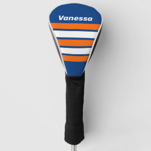 Vintage Grote Stad Over Strepen met Naam Golfheadcover