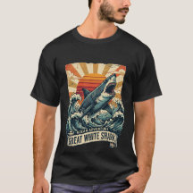 Vintage Grote Witte Haai - Avonturen T-Shirt