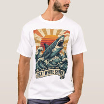 Vintage Grote Witte Haai - Oceaan Avontuur T-Shirt