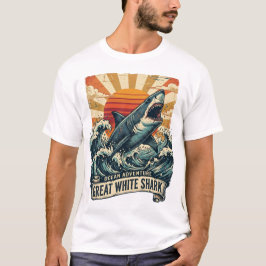 Vintage Grote Witte Haai - Oceaan Avontuur T-Shirt