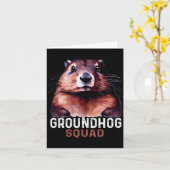 Vintage Groundhog-bende Funny Liefhebbers Groundho Kaart (Gele Bloem)