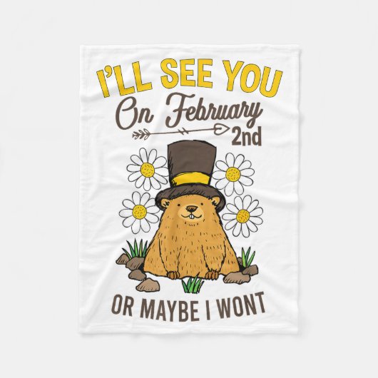 Vintage Groundhog Day 2 februari-viering  Fleece Deken (Voorkant)