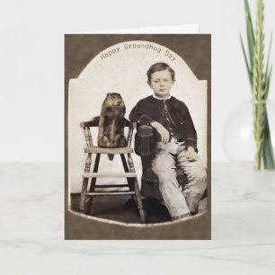 Vintage Groundhog Day Kaart