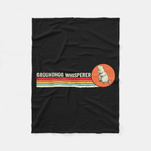 Vintage Groundhog fluisteraar Ground Hog Day manne Fleece Deken