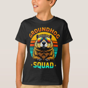 Vintage Groundhog Squad Gelukkige Groundhog Dag Vo T-shirt