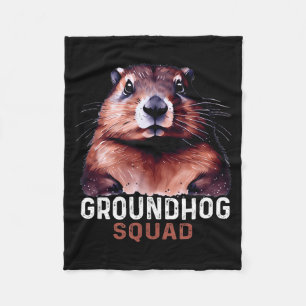 Vintage Groundhog Squad Grappige Liefhebbers Groun Fleece Deken