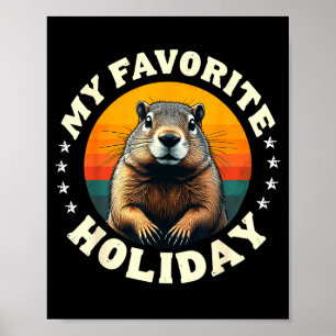 Vintage Groundhog-weerkunde Groundhog Day 2025 Poster