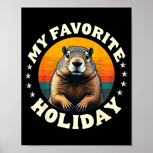 Vintage Groundhog-weerkunde Groundhog Day 2025 Poster (Voorkant)