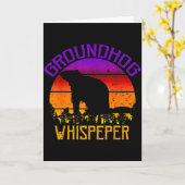 Vintage Groundhog Whisperer Groundhog Day  Kaart (Gele Bloem)