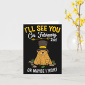 Vintage Groundhogdag 2 februari-viering Kaart (Gele Bloem)