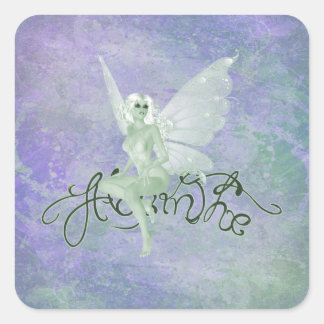 Vintage Grunge Absinthe Green Fairy Vierkante Sticker