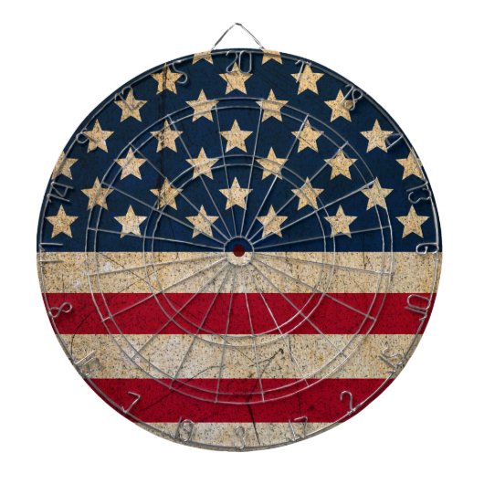 Vintage Grunge Amerikaanse Vlag Dartbord (Voorkant)