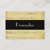 Vintage Grunge Antiek Musical Notes Visitekaartje (Achterkant)