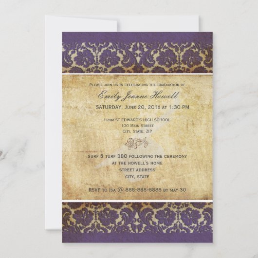 Vintage/grunge/demper/Afstuderen Kaart (Achterkant)