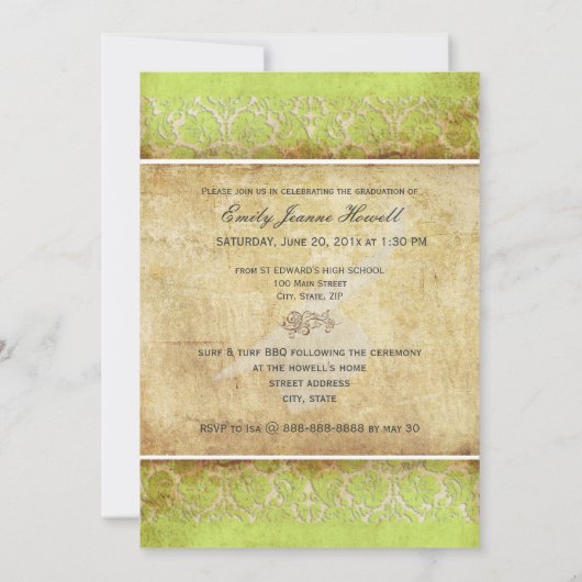 Vintage/grunge/demper/Afstuderen Kaart (Achterkant)