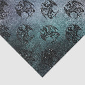 Vintage Grunge Draak Patroon Tissuepapier (Detail)