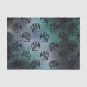 Vintage Grunge Draak Patroon Tissuepapier