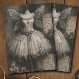 Vintage Grunge Fairy Ballerina Costume Decoupage Tissuepapier